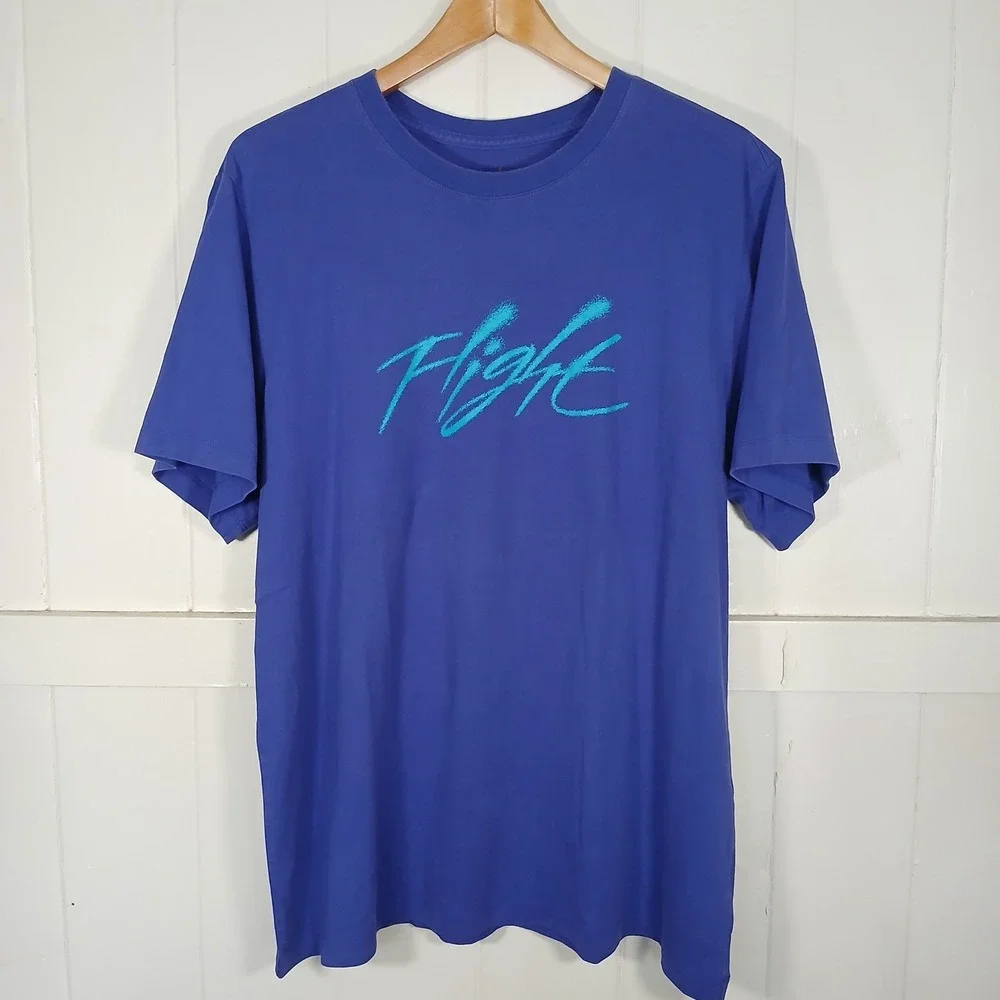 Jordan Flight T-Shirt Mens XL Blue Teal Graphic Jumpman DV1429-432‎
